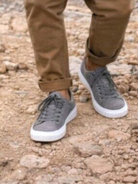 Cariuma Conscious Gray Canvas Low Profile Lace-Up Size 10